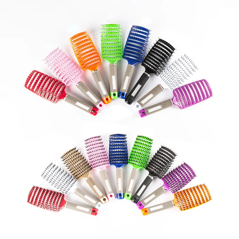 

6 Colors brush brosse demelante Women Female Hair Scalp Massage Comb Bristle&nylon Popbrush Hairbrush Detangling Nylon brush