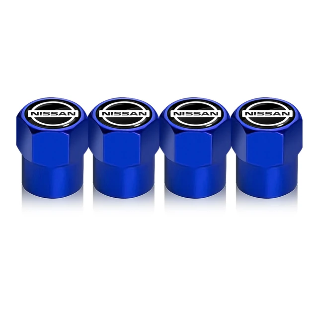 4pcs New Metal Wheel Tire Valve Caps Wheel Caps for Nissan Qashqai X J10 J11 Trail Tiida Teana Skyline Juke X-trail t32 Almera Blue