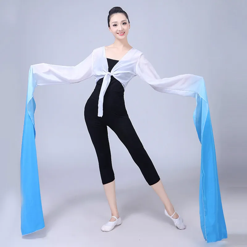 

Chiffon Water Sleeves Yangko Dance Practice Tops Chinese Classical Dance National Hanfu Dance Beijing Opera Tibetan Costume