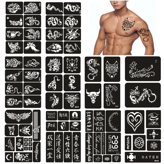 Big Size Tattoo Stencil Glitter Tattoo Stencils Templates Tattoo Supplies  Body Designer Stencil Tattoo Drawing Tattoo Stencil - AliExpress