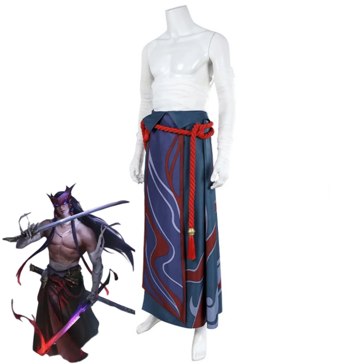 League of Legends Yone Unforgotten Battle Suit Cosplay Costume