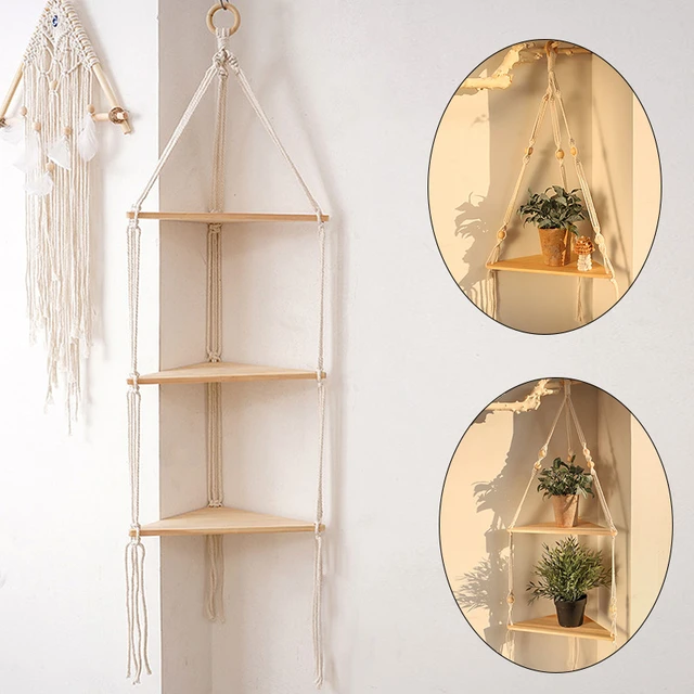 Wall Hanging Decor Corner Shelf for Living Room Floating Wall