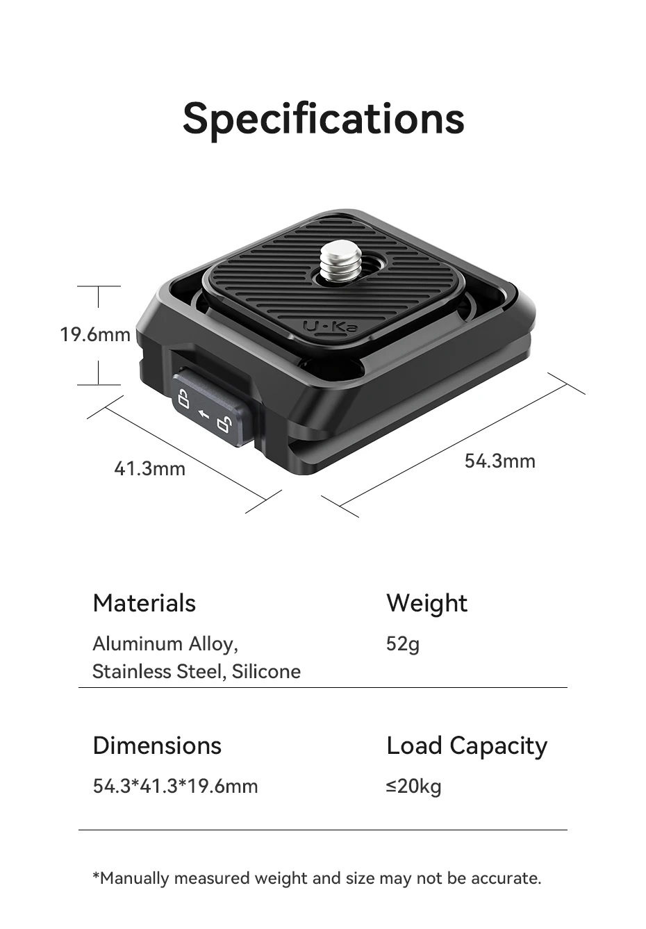 Uka Quick Release Plate and Base Kit DSLR Camera Compatible Arca F38 Plate Quick