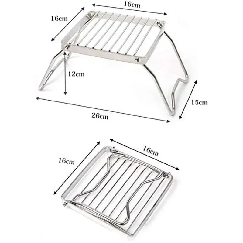 Portable Stainless Steel Folding Stove & Rack 6