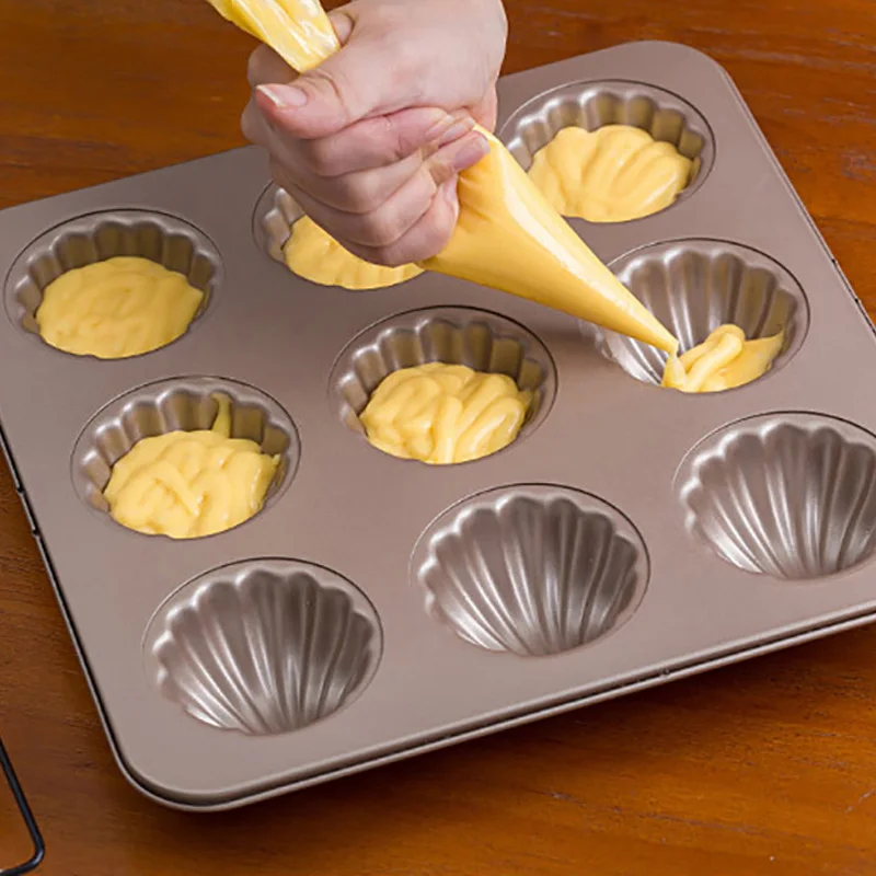 12 Cup Madeleine Pans, Nonstick Small Muffin Cupcake Madeleine Cookie Tin  Tray Mold，Square Muffin Cupcake Madeleine Mold - AliExpress
