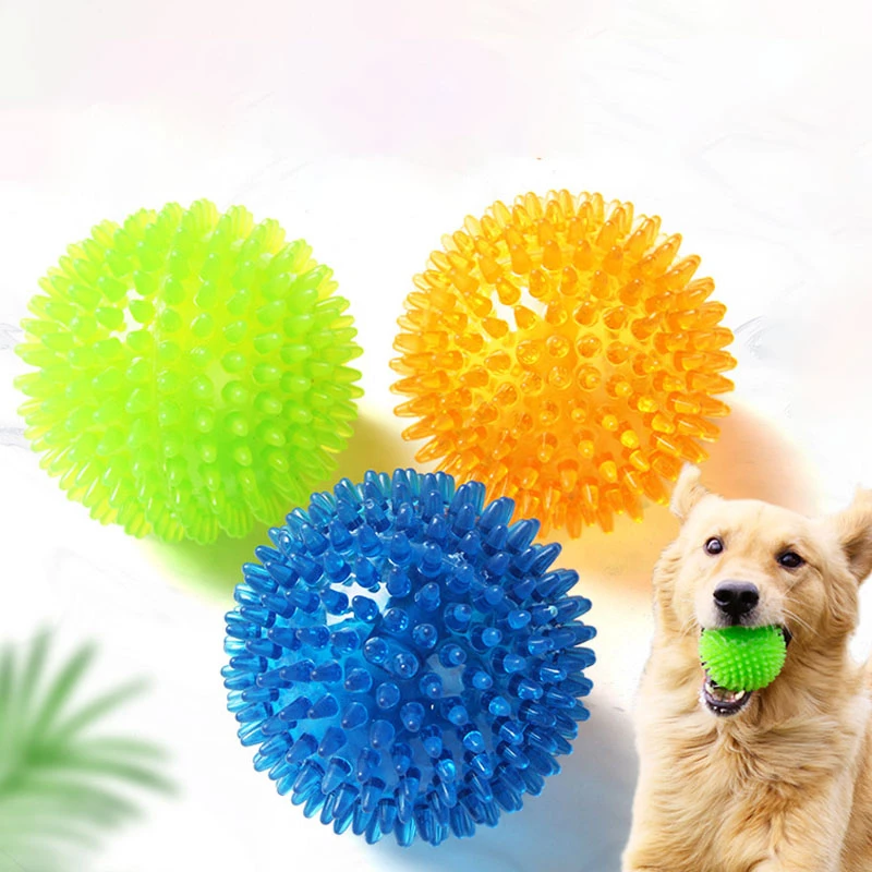 Squeaky Balls for Small Bright Colors TPR Puppy Toys Dog Toy Balls