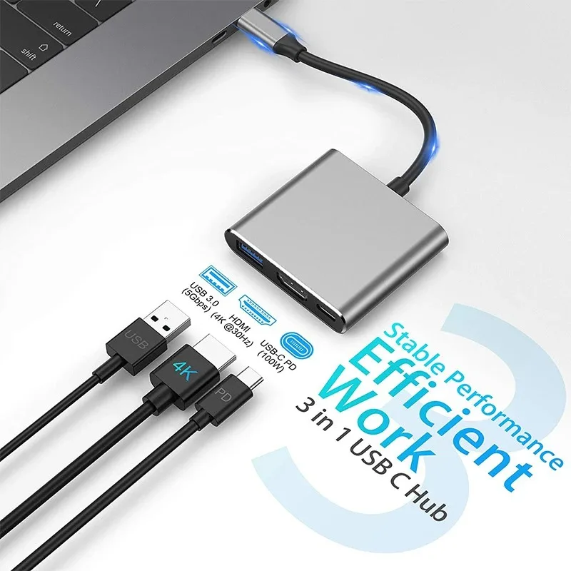 Male To Femal 4 IN 1 USB HUB HDMI-compatible Adapter for PC Laptop Macbook USB 3.1 Type-C To 3.0 Charge Adapter Converter