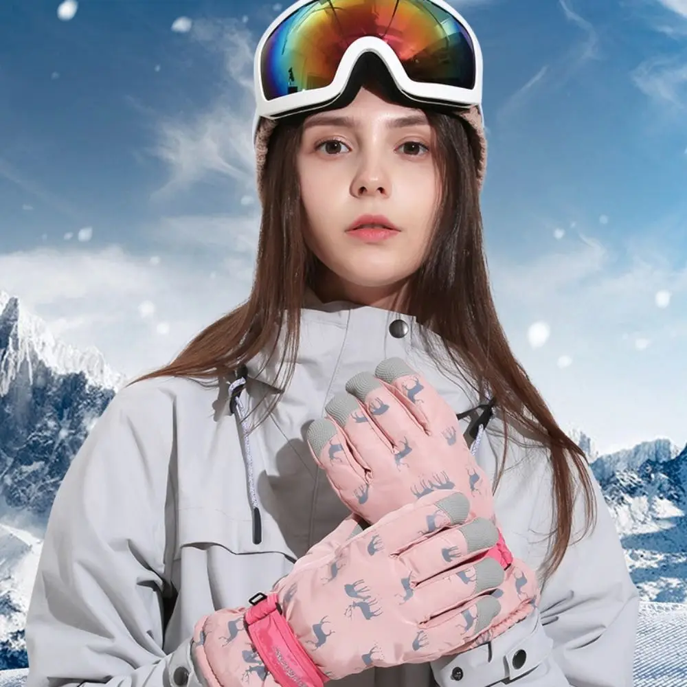 

Windproof Ski Gloves for Men and Women, Padded, Thickening, Warm, Cold, Touch Screen, Motorcycle Riding, Breathable, Winter