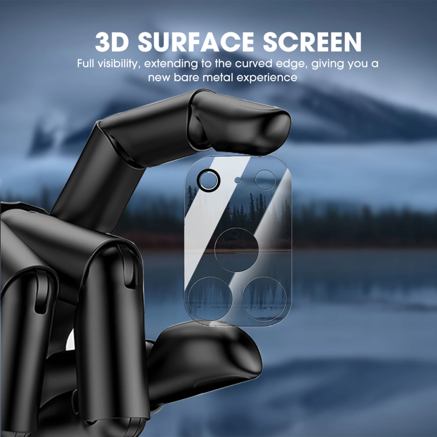 Premium 4-in-1 Tempered Glass Back Protector with 9H Camera Lens Film