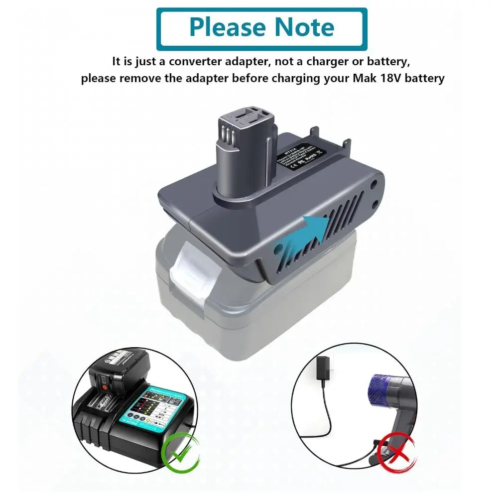 Portable 18V Battery Adapter Universal Multi-functional Vacuum Charger Li-ion Battery Converter for Dyson