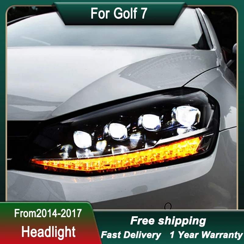 

Car Head lamp for VW Golf 7 2014-2018 LED Headlight Chinese Dragon DRL Dynamic Signal Head Lamp Bi Xenon Beam Headlamp Accembly