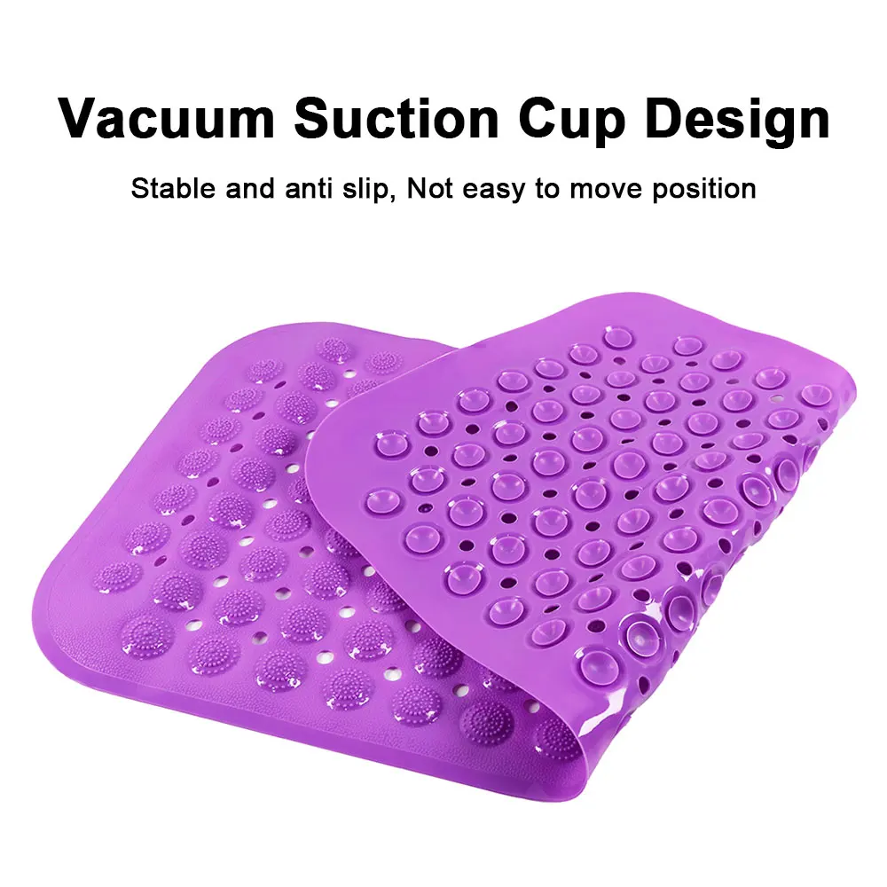 Silicone World Bathroom Anti-skid Mat PVC Bathroom Massage Foot Mat Shower Household Bathtub With Suction Cup Floor Mats