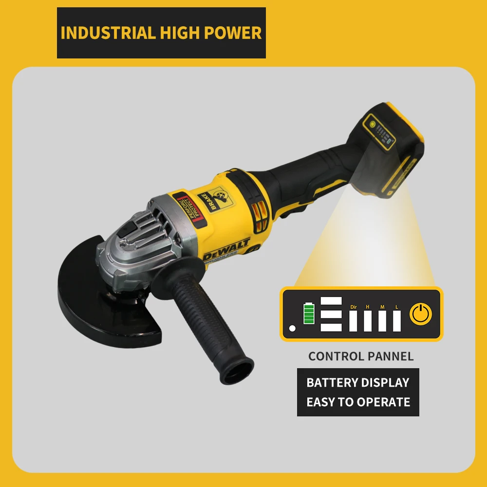 DEWALT Angle Grinder 20V Battery Cordless Cutting Machine Bare Tool 100mm/125mm Rechargeable Brushless Portable Polisher 6