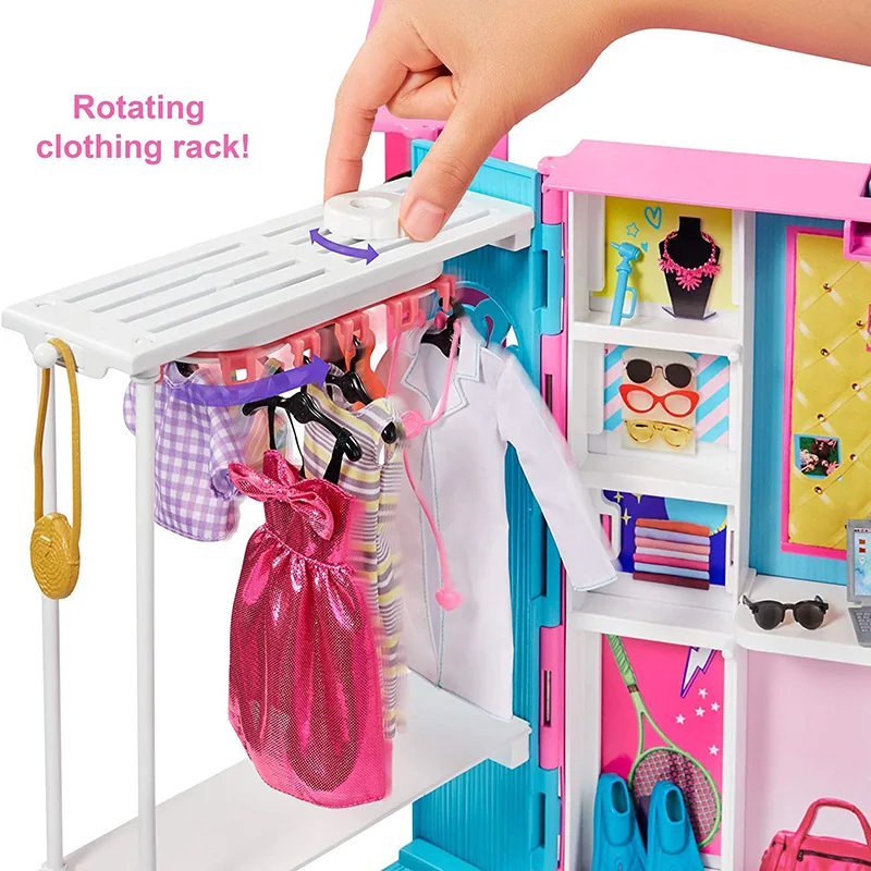 Barbie NOVO Sonho Closet Casas Boneca Dois Pisos e Quatro Áreas de Jogo  Acessórios Brincar Casa Brinquedos para Meninas Presente HCD48 - AliExpress