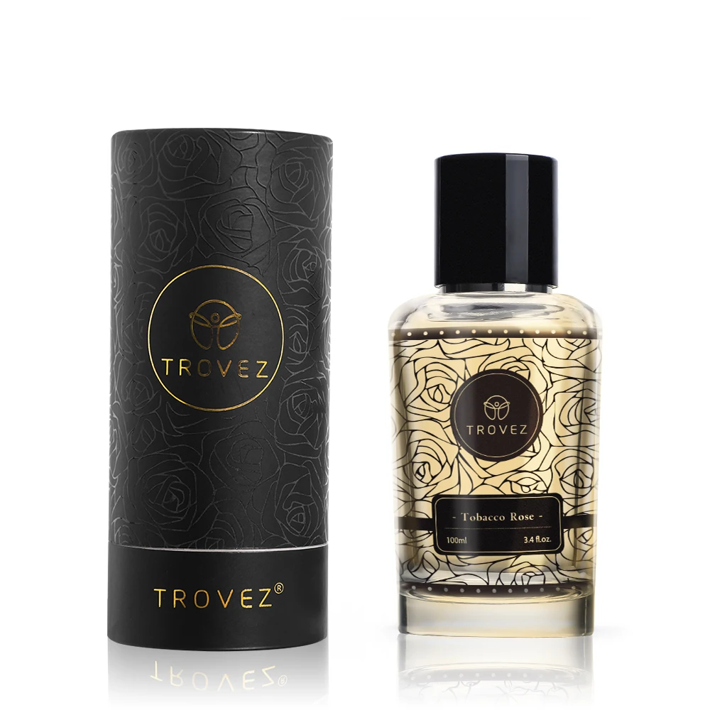 عطر TROVEZ Tobacco Rose 100 مل، عطر يدوم طويلاً، عطر غني للجنسين، هدايا رائحة الجسم، عطور للرجال والنساء