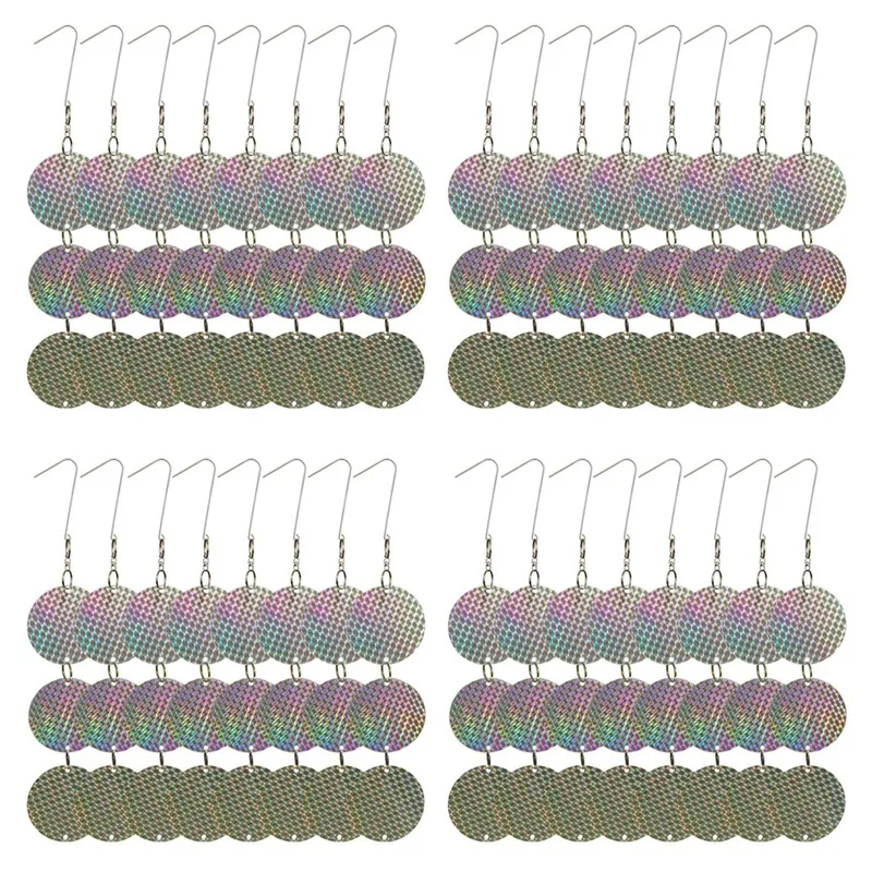 

96PCS Bird Repellent Discs Reflective Hanging Device To Keep Birds Away Like Woodpeckers For Pigeons Woodpeckers