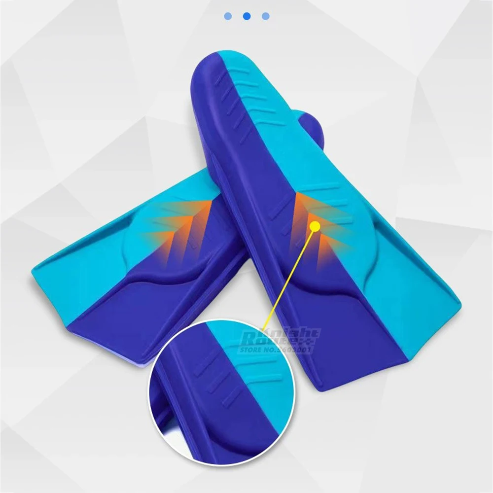 Swim Training Fins Silicone Professional Scuba Diving Fins Short Men Women Snorkel Swimming Kids Flippers Equipment Set swimming fins