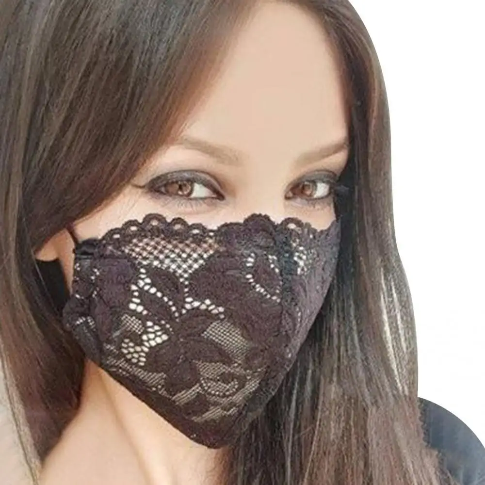 Gas Mask Women Fashion Washable Breathable Dust-Proof Lace Party Wedding Bride Face Cover face mask One Piece For Outdoor маска для лица