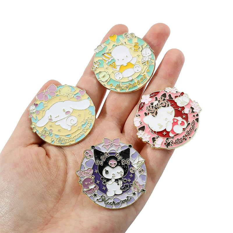 Series Badges Hello Kitty Cinnamoroll Cartoon Brooches Cute Enamel