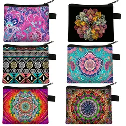 Mandala Flower 3D Printed Coin Purse Woman Shopping Portable Coin Case ID Card Case Multicolor Pattern Wallet Coin Bag Gift