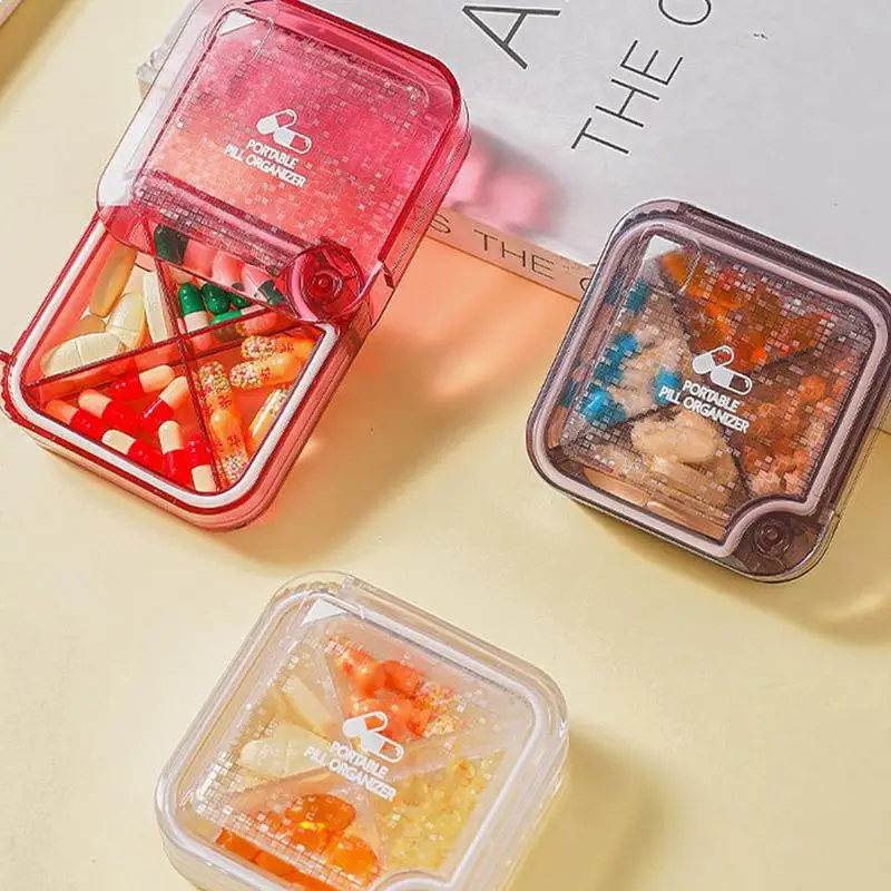 

Travel Pill Case Portable Pill Box Holder Small Capacity Household Medicine Dispensing Box Daily Medicine Carry Case With 4
