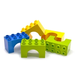 Large Building Blocks Train Set - Electric Locomotive & Interactive Railway Track (5pcs bridge piers)