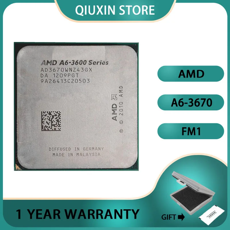 Процесamd AMD A6 3670k, 2,7 ГГц, 4 Мб, рассеянные детские детали, a6, 3670100 Вт, хъемный Процессор FM1