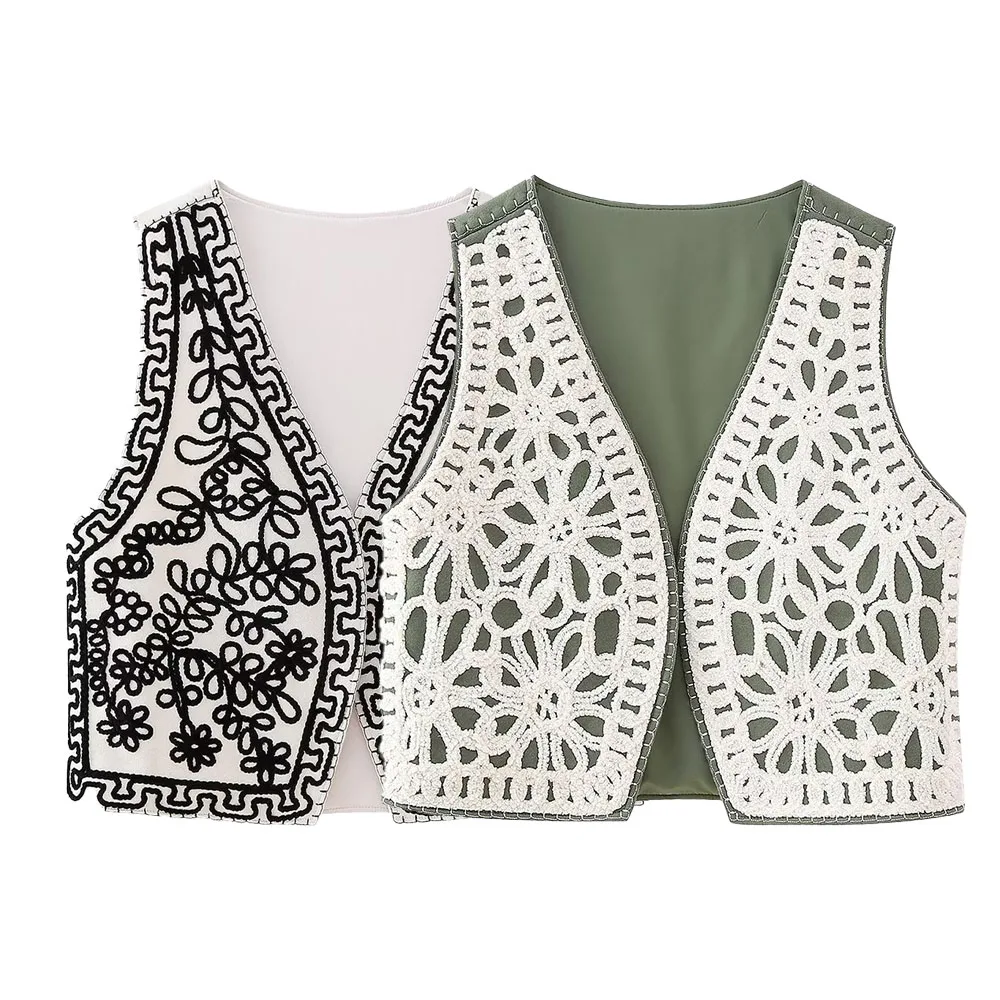 

Product Women's New Fashion Slim Fit Show Thin Versatile Embroidered Cotton Coat Vest Vest