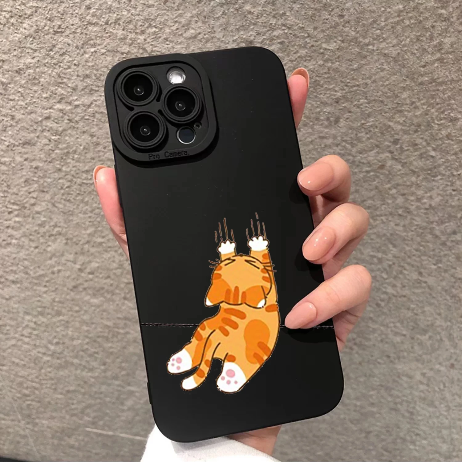 Orange Cat Handstand Phone Case - Stylish Protective Cover with Unique Design