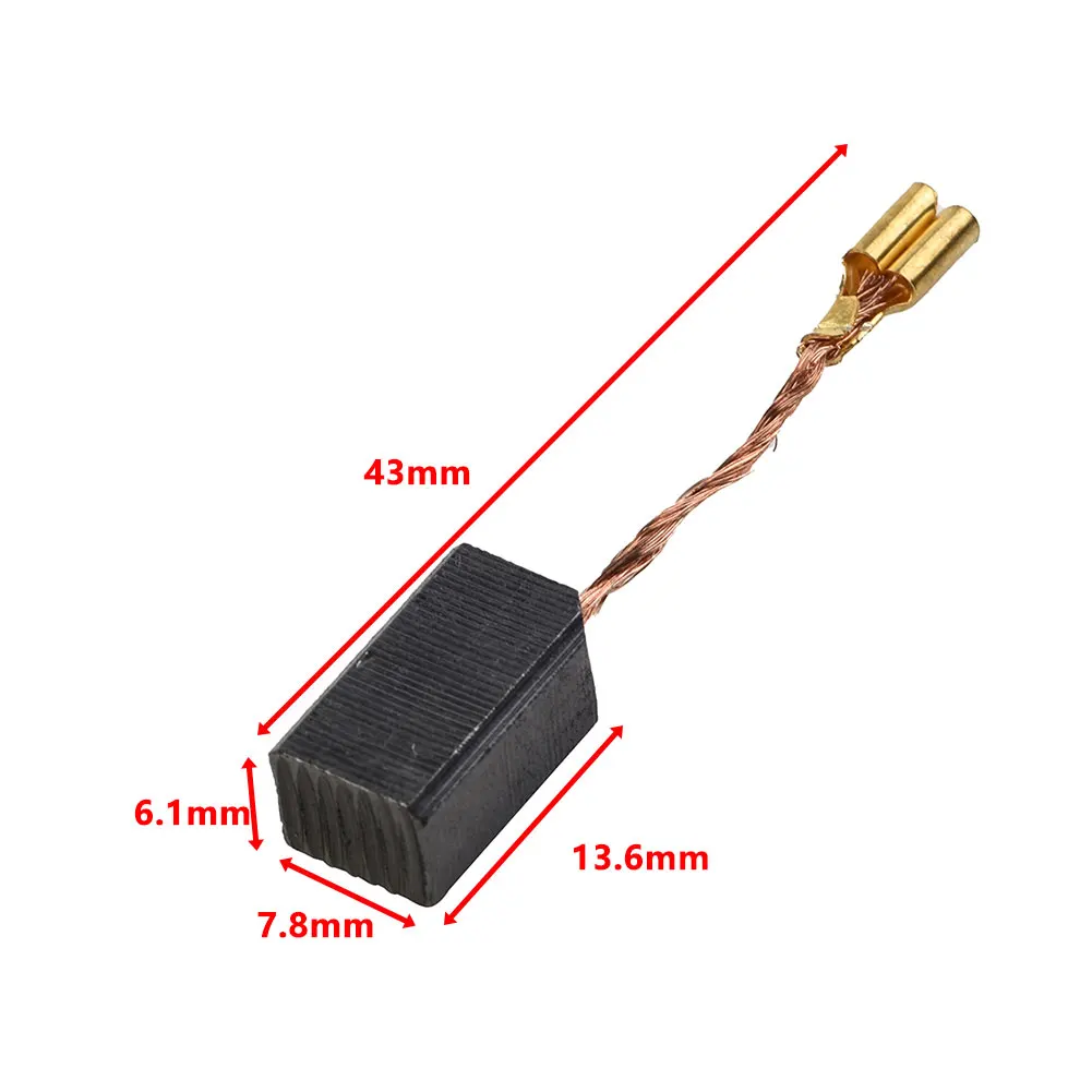 

Graphite Motor Carbon Brushes Copper Wire Power Tool Repair 6X8X14mm Fit Electric Hammer Drill For Angle Grinder