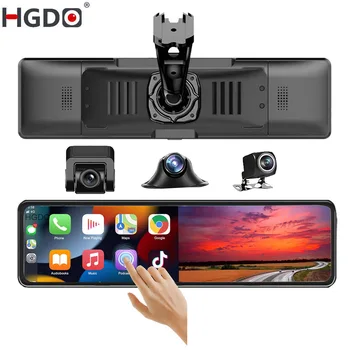 HGDO 2.5K & 1080P & 1080P 대시 캠 3 1 GPS WIFI CarPlay 비디오 레코더 안 드 로이드 자동차 자동차 DVR 전면 후면보기 미러 카메라