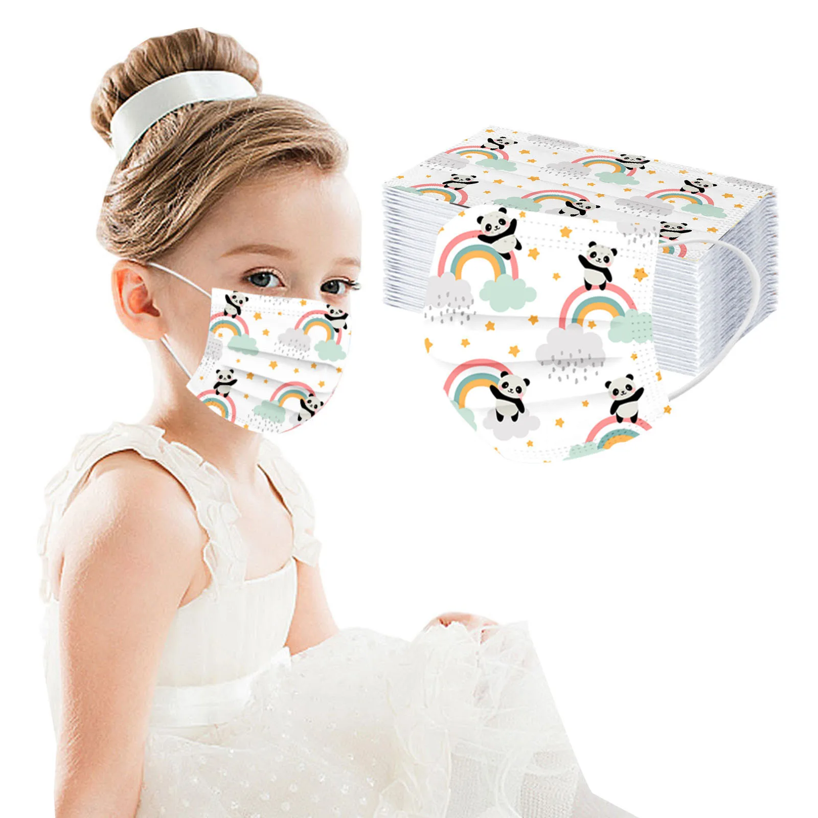 Kids Children'S Mask Disposable Face Mask Industrial 3ply Ear Loop 50pcs Mask Disposable Mouths Covers Cubre Bocas Desechables 3