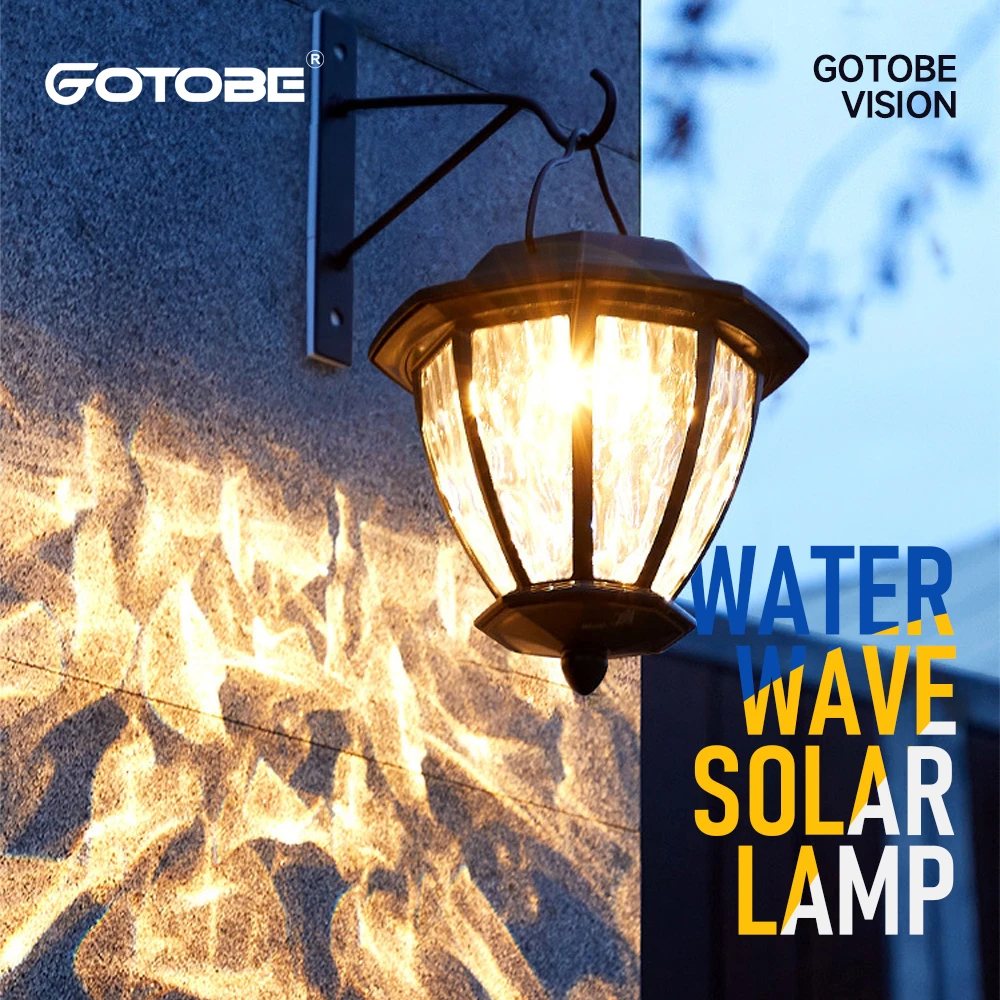 Water Wave Solar Led Wall Lights Outdoor Light Control Waterproof