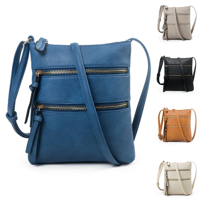 

Women PU Leather Shoulder Bag Strap Crossbody Bag Casual Small Handbag Pocket Ladies Designer Zipper Female Messenger Purse