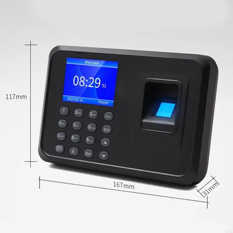 W89C Employee Attendance Machine Fingerprint Clock Recorder Device Quick Recognition