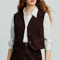 TOYOUTH femmes veste sans manches 2025 automne nouveau rétro vieux argent velours côtelé taille mince débardeur court 3