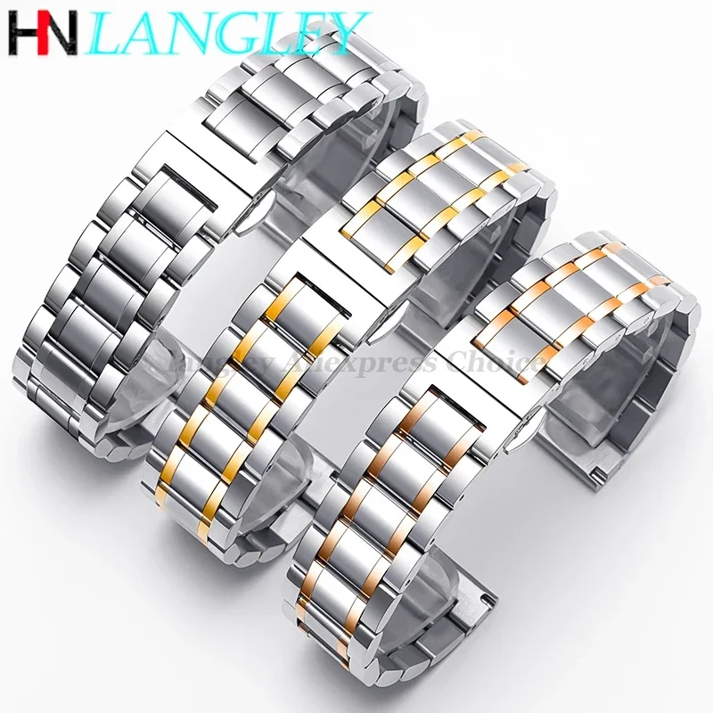 Premium Stainless Steel Watch Band Bracelet - Master Crescent Series (12mm to 24mm)