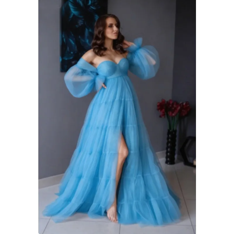 فستان لجلسات تصوير الأمومة | فستان كورسيه منفوش مع...