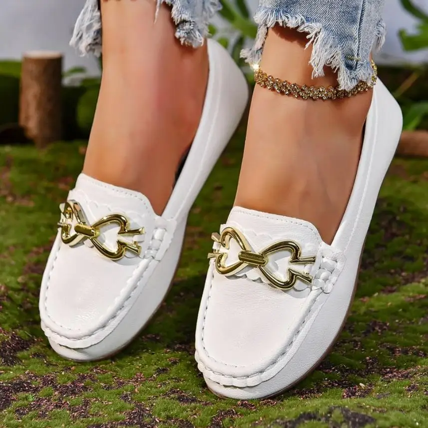 

New Women's Shoes Slip on Casual Comfortable Non-slip Solid Color Shoes Outdoors Wear Resistant Ladies Shoes Luxury Loafers