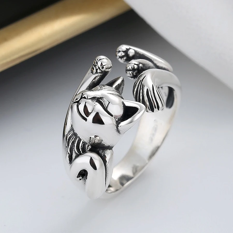 Finger Ring Bohemian Simple Fashion Fortune Cat Size Adjustable Ring