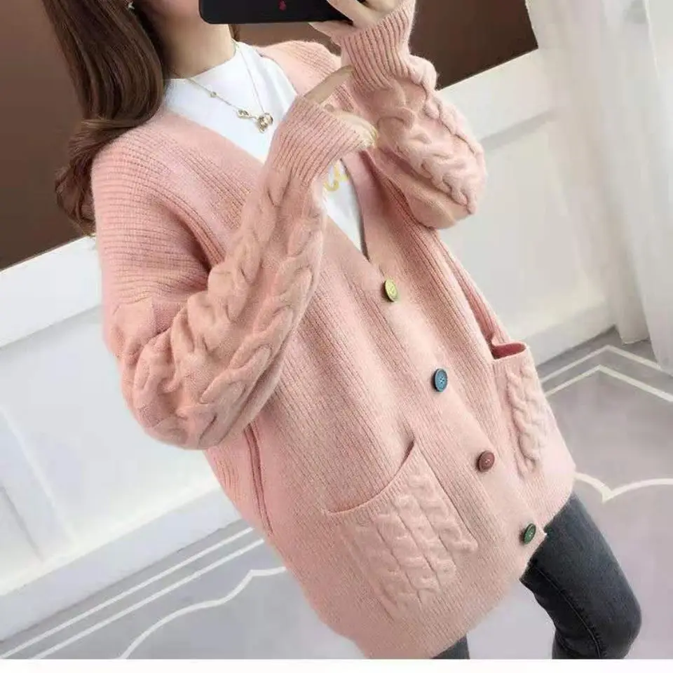 

Fall 2021 autumn women new Hot selling crop top sweater cardigan women korean fashion netred casual knitted ladies tops BAy215