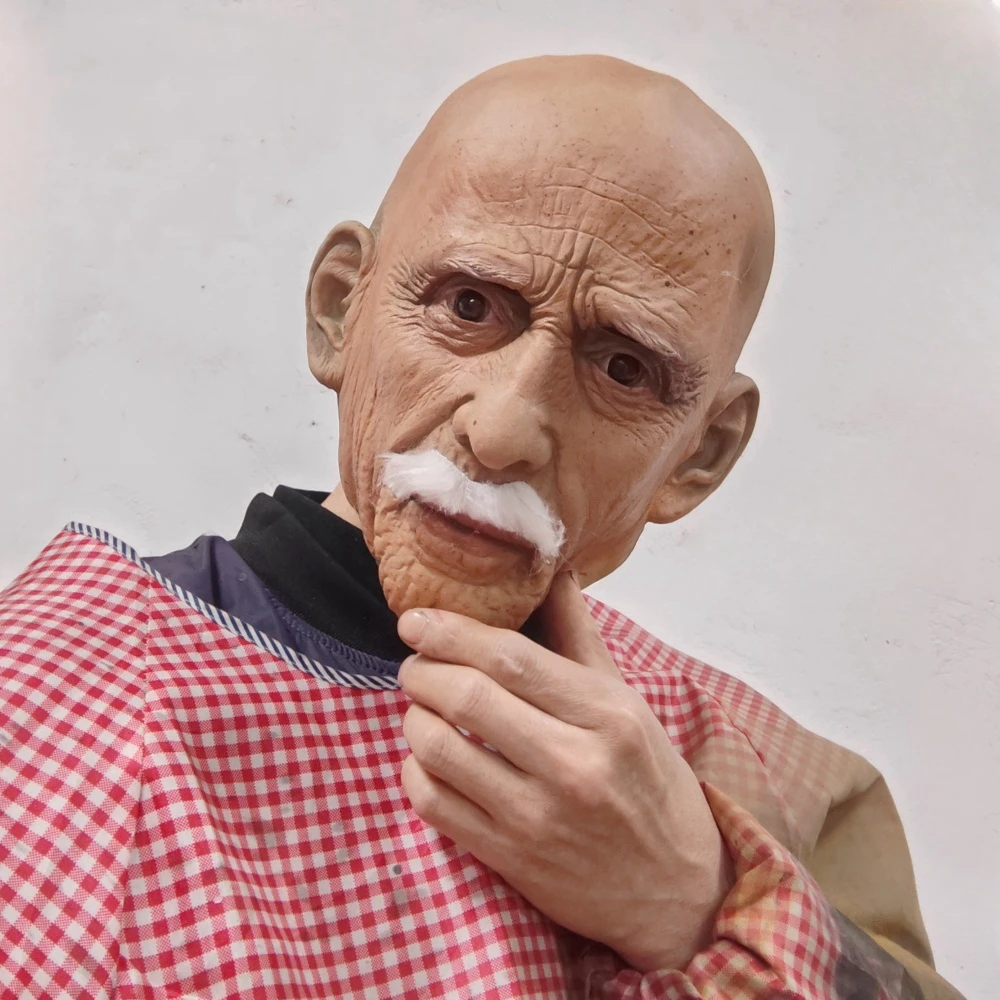 Realistic Old Man Latex Mask - Halloween Costume Party Prop