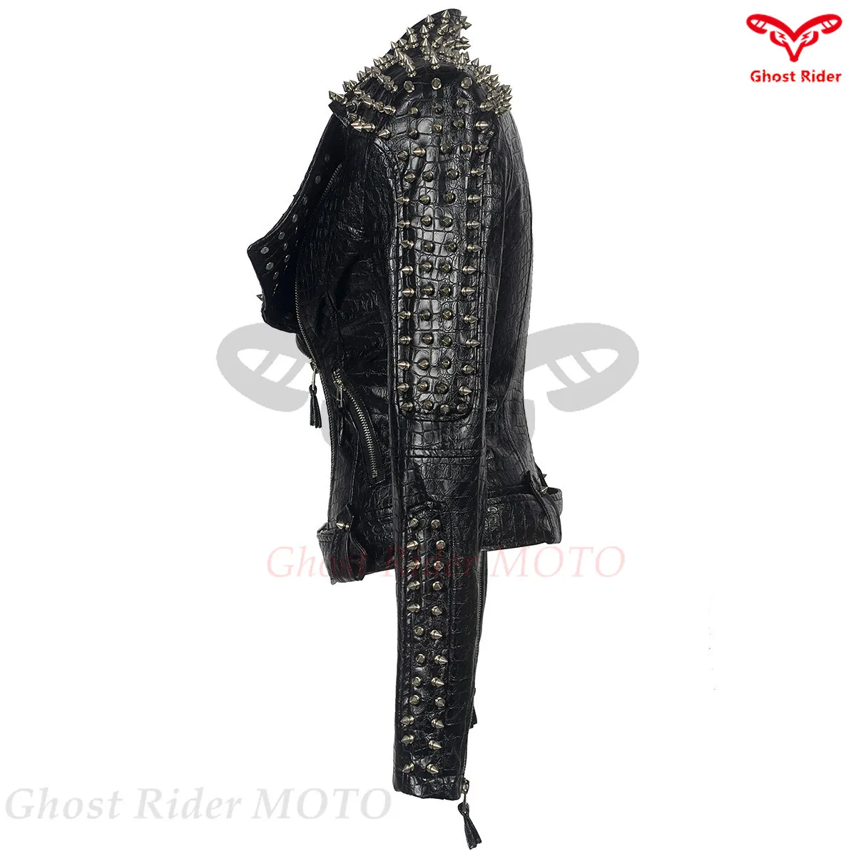 Eu 봄 가을 오토바이 유니폼 여성용 PU 가죽 의류 여성용 짧은 록 리벳 PU 가죽 자켓 플러스 6XL 45-90kg