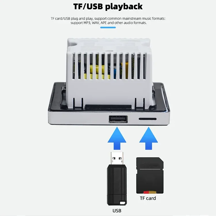 Wall music panel amplifier, Bluetooth wall amplifier, 86 wall amplifier, 86 music panel, 86 MP3 player, 86 Bluetooth player 3