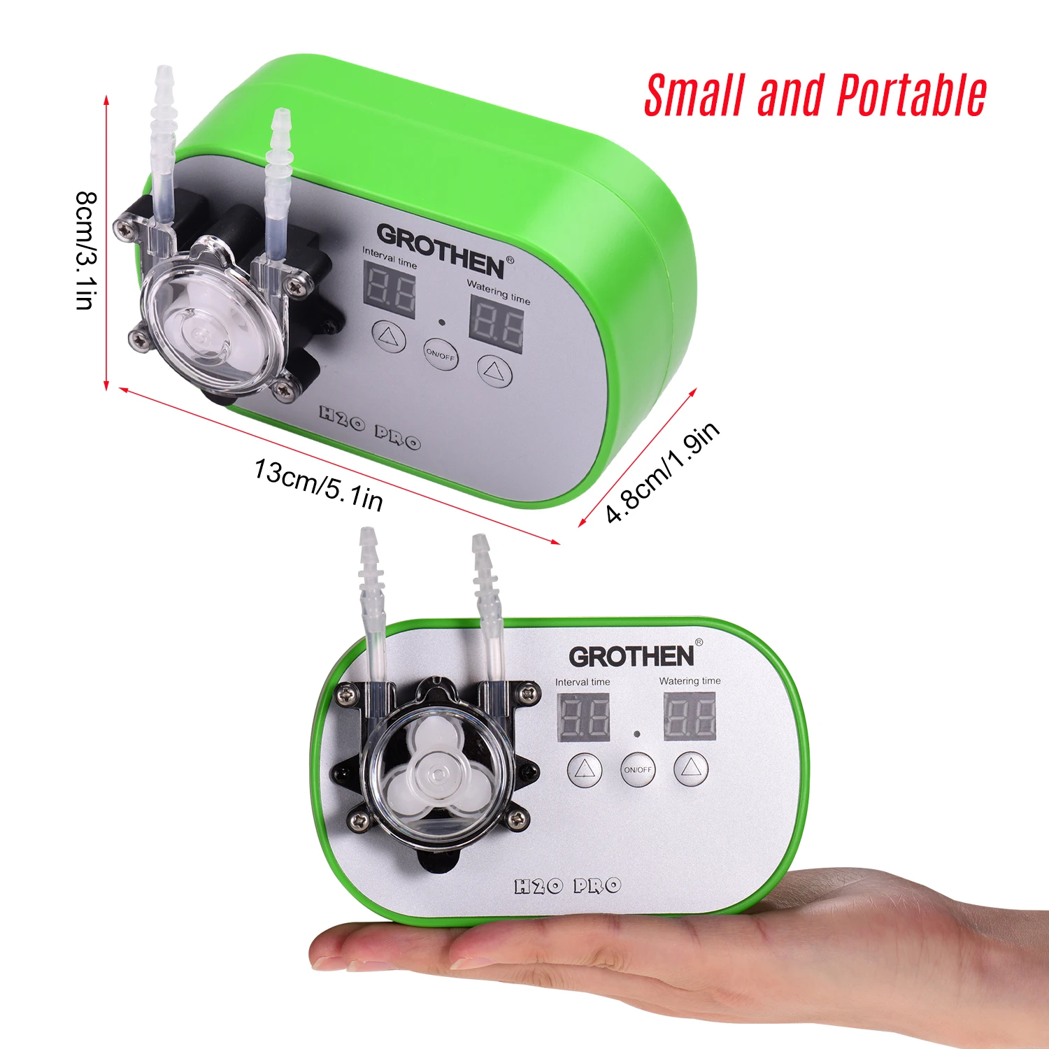 GROTHEN Timed Dosing Peristaltic Pump Metering Pump Smart Watering Device Amount Timing Control with 5 Meter Hose 160ml/min liquid transfer pump
