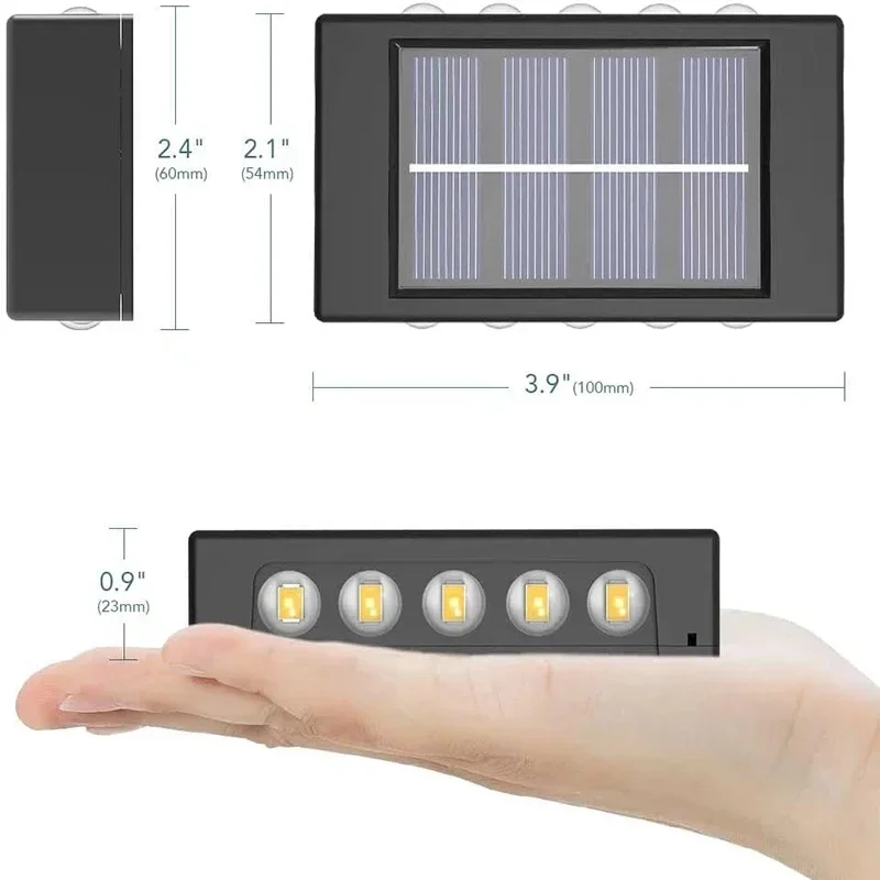 Description Picture 4 of itemSolar Wall Lights Outdoor Warm/White Solar Wall Mount Porch Lamp Up And Down Lighting For Garden Street Landscape Balcony Patio
