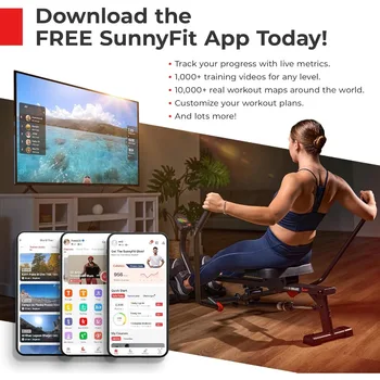 Rowing Machine for Low Impact Full Body Workouts Home Training, Flip-able Equipment for EZ-Storage, Magnetic Resistance 6