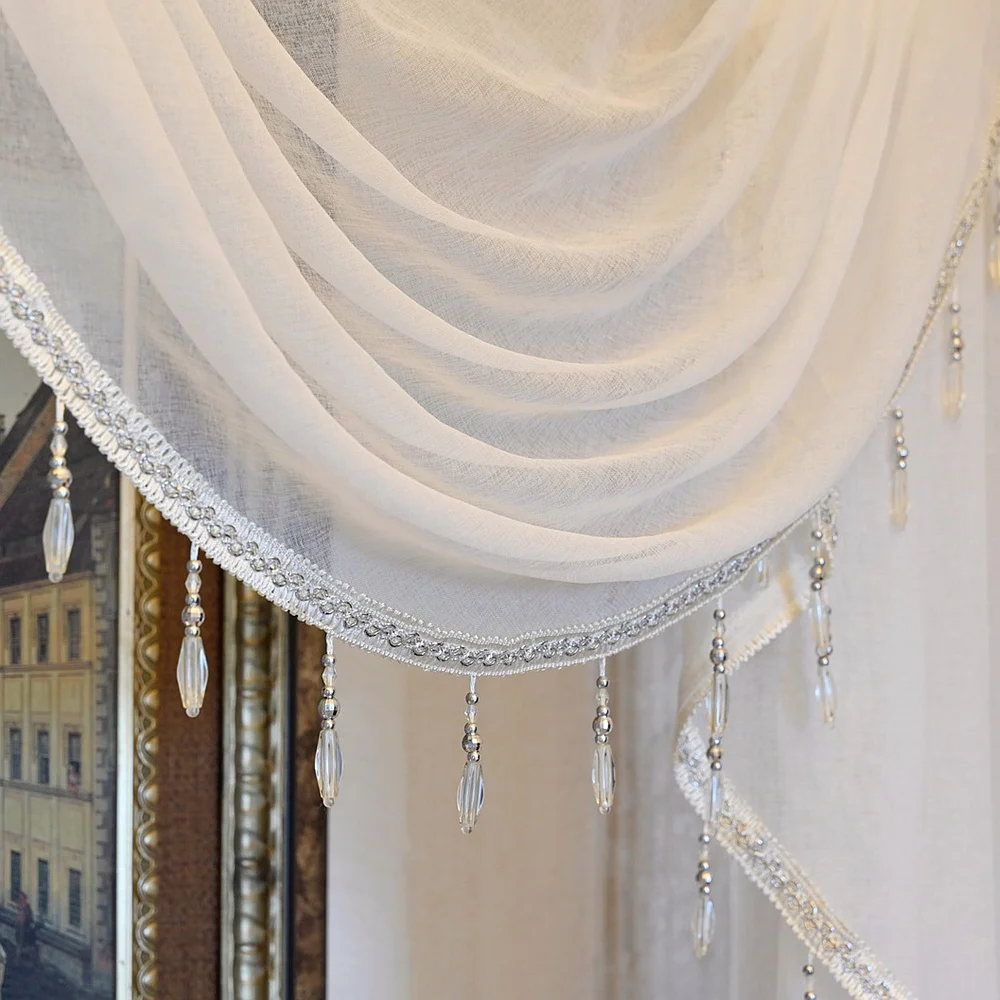 Lot De 1 Cantonnière En Voile Transparent - Pour Chambre à Coucher, Salon, Mariage - Bordeaux