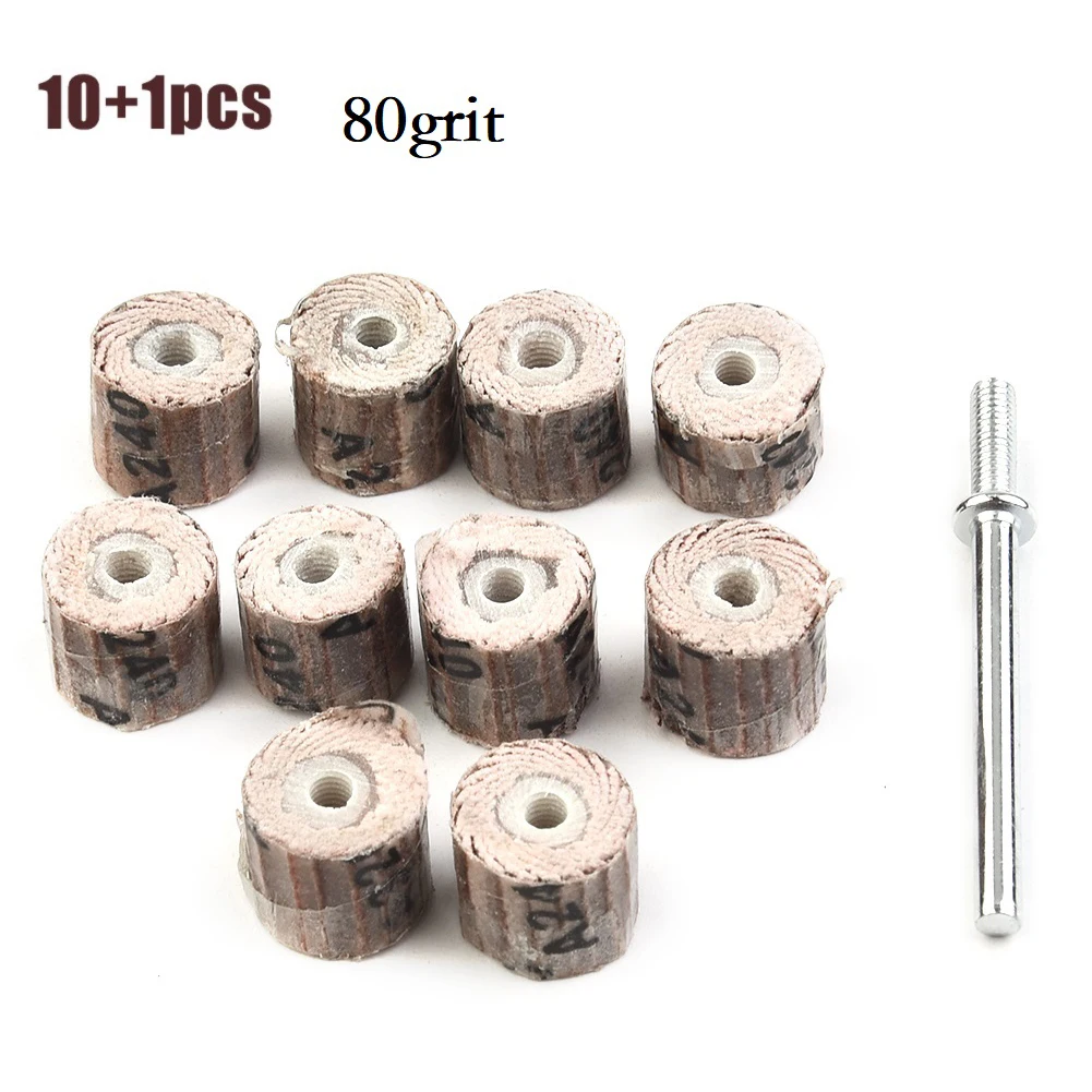 

10+1pcs Gauzer 80-600Grit Flap Wheel Disc Sanding Drill Abrasive Sandpaper Polishing 20*20*3mm/10*10*3mm Power Tool Accessories