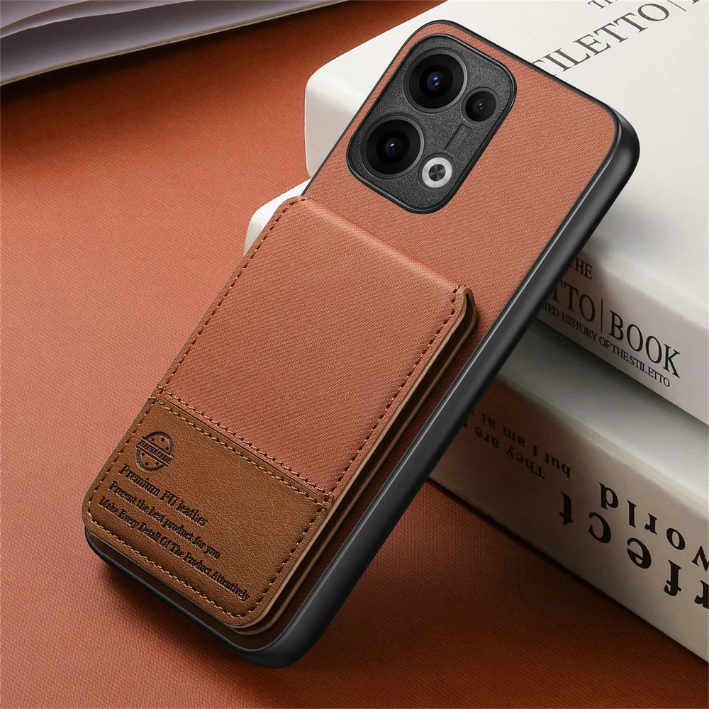 Luxury RFID Blocking Leather Card Holder Case with Stand